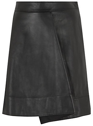 3.1 Phillip Lim Leather Rounded Fold Skirt