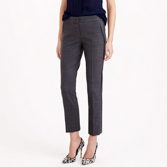 J.Crew Tall Campbell capri pant in bi-stretch wool with leather tuxedo stripe