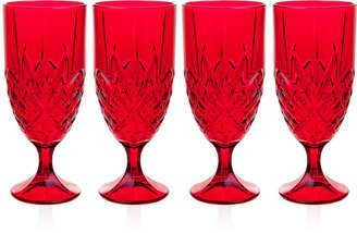 Godinger Barware, Dublin Set of 4 Red Iced Beverage Glasses