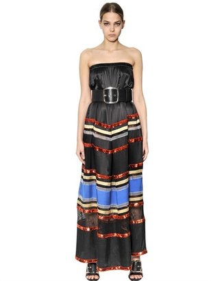 Givenchy Strapless Sequined Satin Long Dress