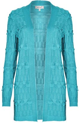 Per Una Open Front Long Sleeve Textured Armour Cardigan