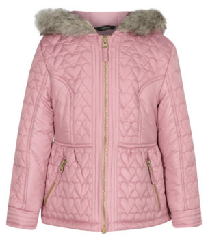 George Heart Quilted Coat - Baby Pink