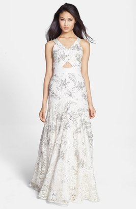 Rebecca Taylor Embellished Lace Gown