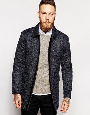 Sisley Wool Mix Overcoat With Patch Pockets