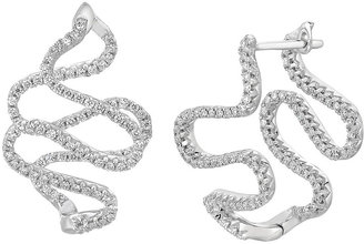A.Link A Link 18k White Gold Small Snake Diamond Earrings