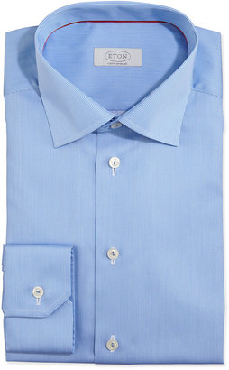 Eton Fine-Stripe Dress Shirt, Light Blue