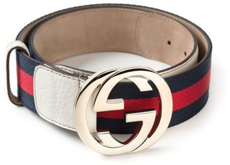 Gucci monogram buckle belt