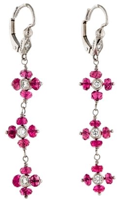 Cathy Waterman Pink Sapphire and Diamond Earrings