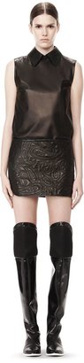 Alexander Wang Paisley Quilted Leather Skirt
