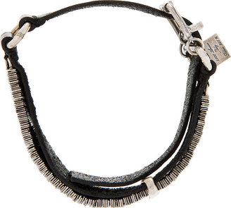 Goti Black Leather & Silver Bracelet