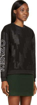 Kenzo Black Embroidered Twill Logo Sleeve Pullover