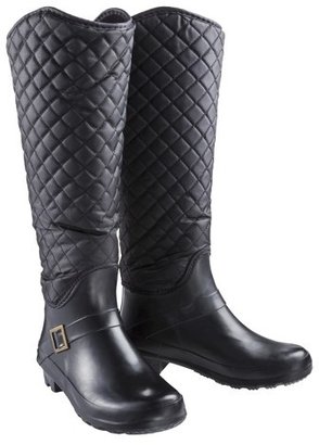 Women's Quilted Rain Boots - Black
