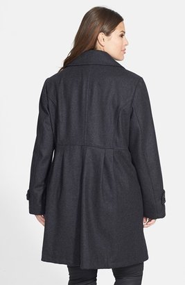 Gallery Babydoll Wool Blend Walking Coat (Plus Size)