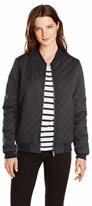 RVCA Juniors Mason Coated Canvas Quilted Bomber Jacket