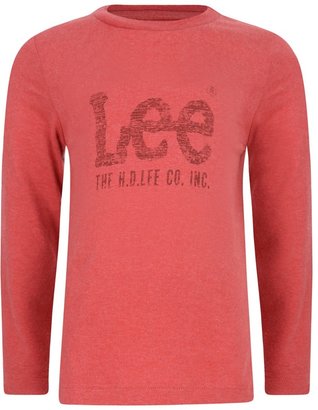 Lee Jeans Boys Red Branded Long Sleeve Top