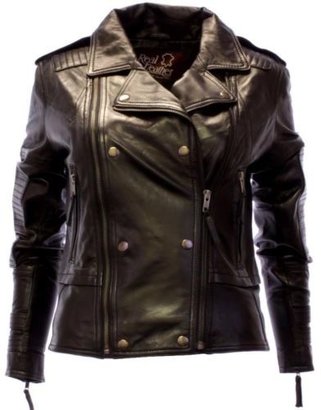 Ladies Attraction Black Fitted Real Leather Biker Style Jackets Biker Jackets