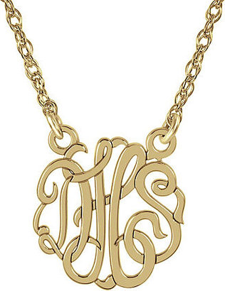 Fine Jewelry Personalized 14K Gold Over Sterling Silver 15mm Monogram Necklace