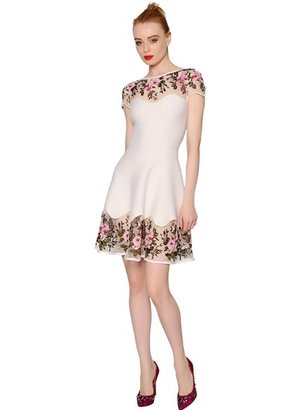 Blumarine Embroidered Viscose & Lace Dress