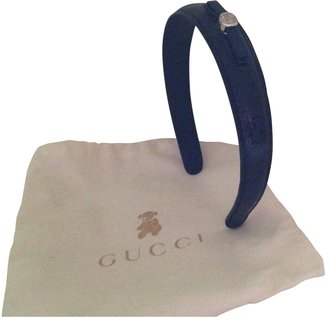 Gucci Blue Leather Hat & Gloves