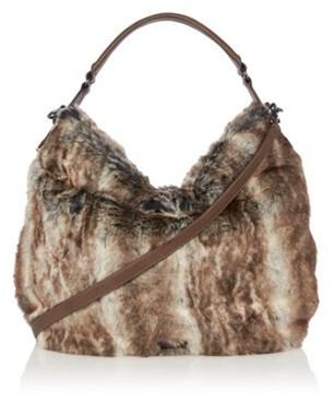 Fiorelli Brown faux fur shoulder bag