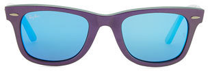 Ray-Ban Wayfarer Sunglasses with Mirrored Lenses, Iridescent Violet