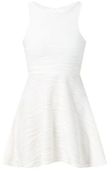 New Look White Jacquard Skater Dress