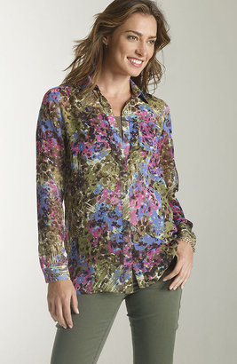 J. Jill Painterly floral printed blouse