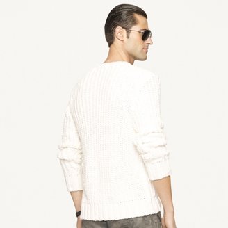 Ralph Lauren Black Label Denim Chunky-Rib Cotton Sweater