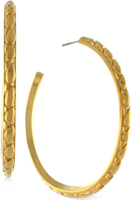 Vince Camuto Gold-Tone Snake Scale Hoop Earrings