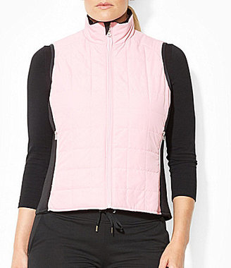 Lauren Ralph Lauren Plus Pink Collection Reversible Colorblocked Vest