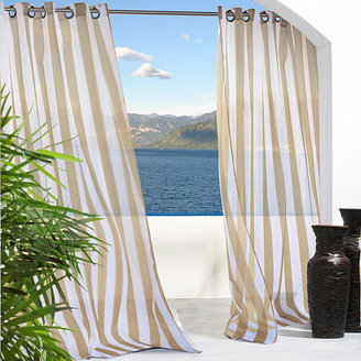Asstd National Brand Escape Stripe Energy Saving Light-Filtering Grommet Top Single Outdoor Curtain Panel