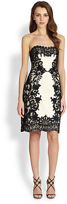 Sue Wong Strapless Embroidery Dress