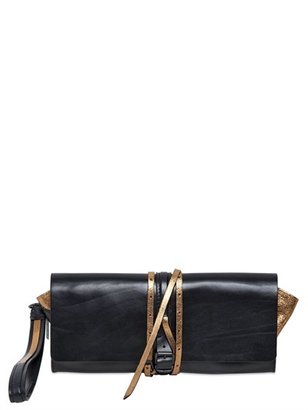 Ann Demeulemeester Two Tone Leather Clutch