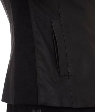 Vince Women's Draped-collar Leather Jacket-Black