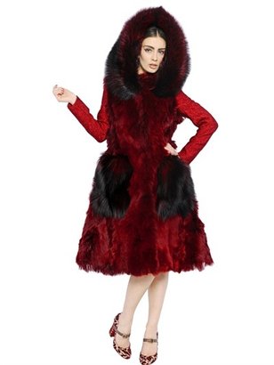 Dolce & Gabbana Alpaca And Fox Fur Coat