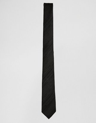 ASOS Slim Tie With Stripe Texture In Black