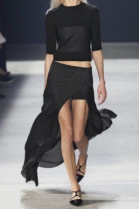 Narciso Rodriguez Wrap-effect matte silk-satin maxi skirt