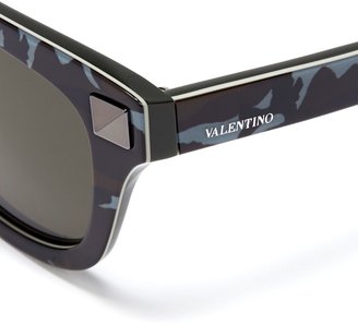 Valentino Wayfarer camouflage acetate sunglasses