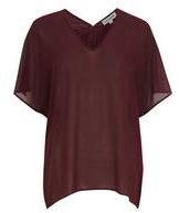 Alice & You Womens Maroon Oversized Chiffon Top- Red