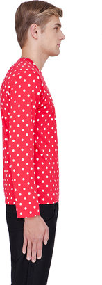 Comme des Garcons Play Red Polka Dot Print Jersey Shirt