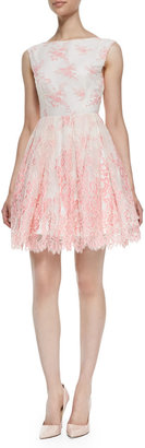 Alice + Olivia Fila Lace-Overlay Sleeveless Dress, Pink Icing