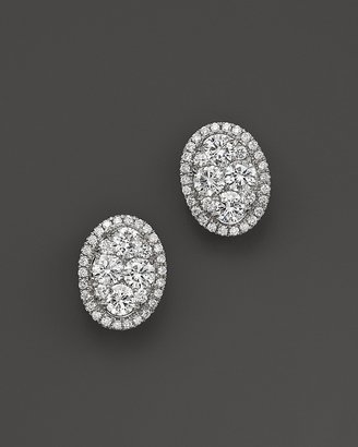 Bloomingdale's Diamond Cluster Oval Stud Earrings in 14K White Gold, 1.30 ct. t.w.
