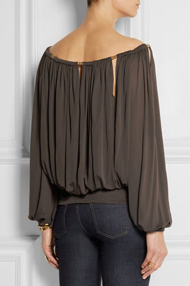 Emilio Pucci Chain-embellished draped jersey top
