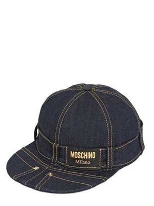Moschino Stretch Cotton Denim Baseball Hat