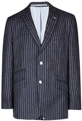 Marks and Spencer Luxury Sartorial Big & Tall Pure Linen Pinstriped Jacket