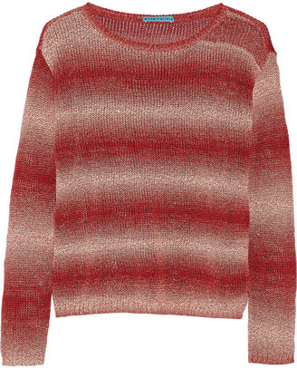 Alice + Olivia Ethan ombré open-knit cotton-blend sweater
