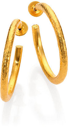 Gurhan Edifice 24K Yellow Gold Classic Hoop Earrings/1.25"