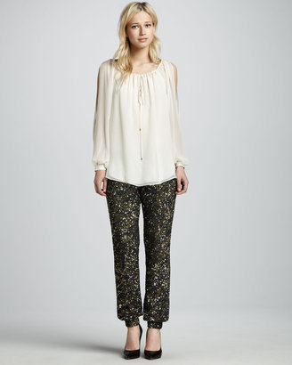 Haute Hippie Sequined Cuffed Pants