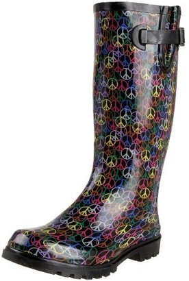 NOMAD Footwear Women's Puddles Rain Boot,Black Multi Peace,7 M US