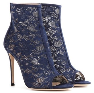 Gianvito Rossi Lace Open-toe Ankle Boots
